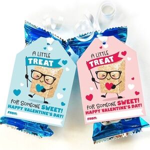 Valentine's Day Treat Rice Krispie - Blue and Pink